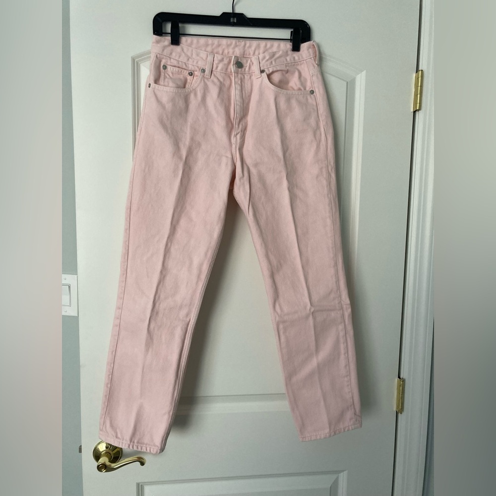 Arket Soft Pink Denim Ankle length Pants